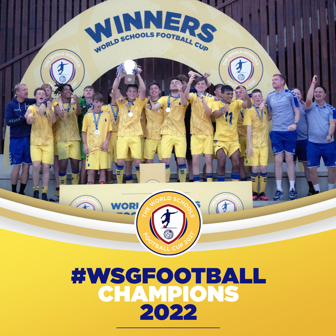 𝗖𝗛𝗔𝗠𝗣𝗜𝗢𝗡𝗦 🏆 Congratulations to @EvertonCollege U17 Boys, The World Schools Football Cup winners 2022! #WSGFootball