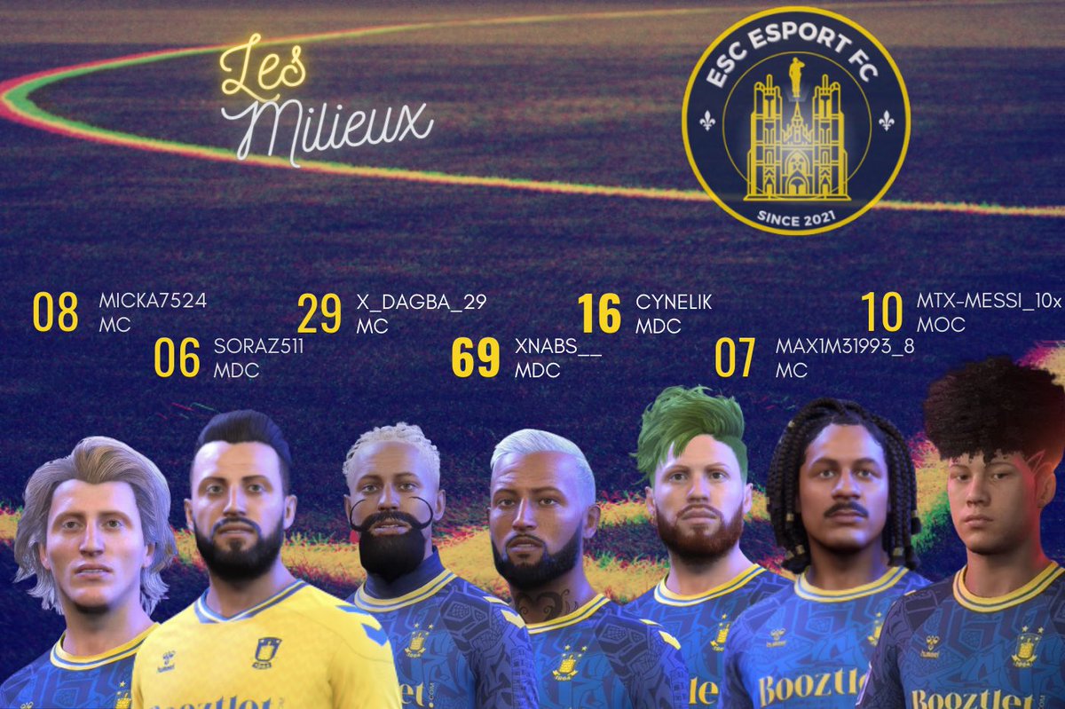 🛡️MILIEU DE TERRAIN.

« Simplicité et Agressivité sont les maîtres mots que <a href="/micka7524/">Micka7524</a> et <a href="/M4x1m31993/">M4x1m31993_8</a> inculquerons à leurs associés @X_Dagba_29 &amp; #Soraz. 

Un milieu peu expérimenté mais  hargneux, déterminé et créatif à l’image de <a href="/cynelik/">Cynelik</a> @xNabs__ &amp; <a href="/MTXmessi/">MTX DEMON</a>

🎙️COACH.