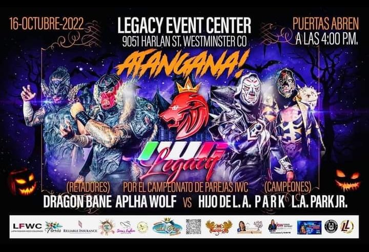 ChirpingBlueJay's tweet photo. #LegacyEventCenter
#Colorado.
October 16
#LosParks @laparktapia
@Hijodelapark1 @LaparkJr
#Original #Chairman #TheChairman
#wrestling #Prowrestling #LuchaLibre #IWClegacy @Psychooriginal #WrestlingCommunity #WrestlingTwitter @IwcLegacy https://t.co/QP5DtJotM2