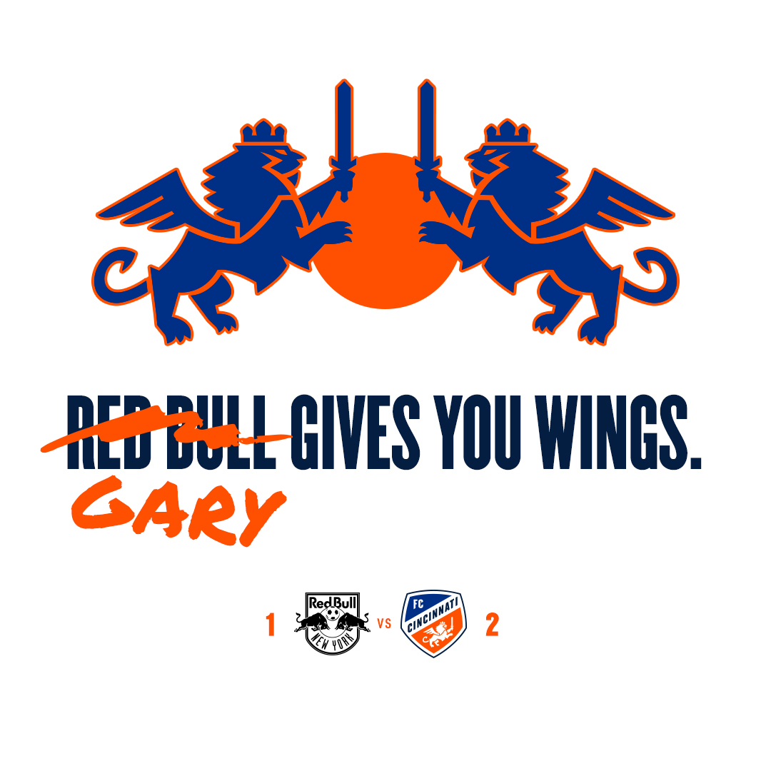 fccincinnati's tweet photo. Gary > Red Bull. 🦁 https://t.co/m8DZbxQKqZ