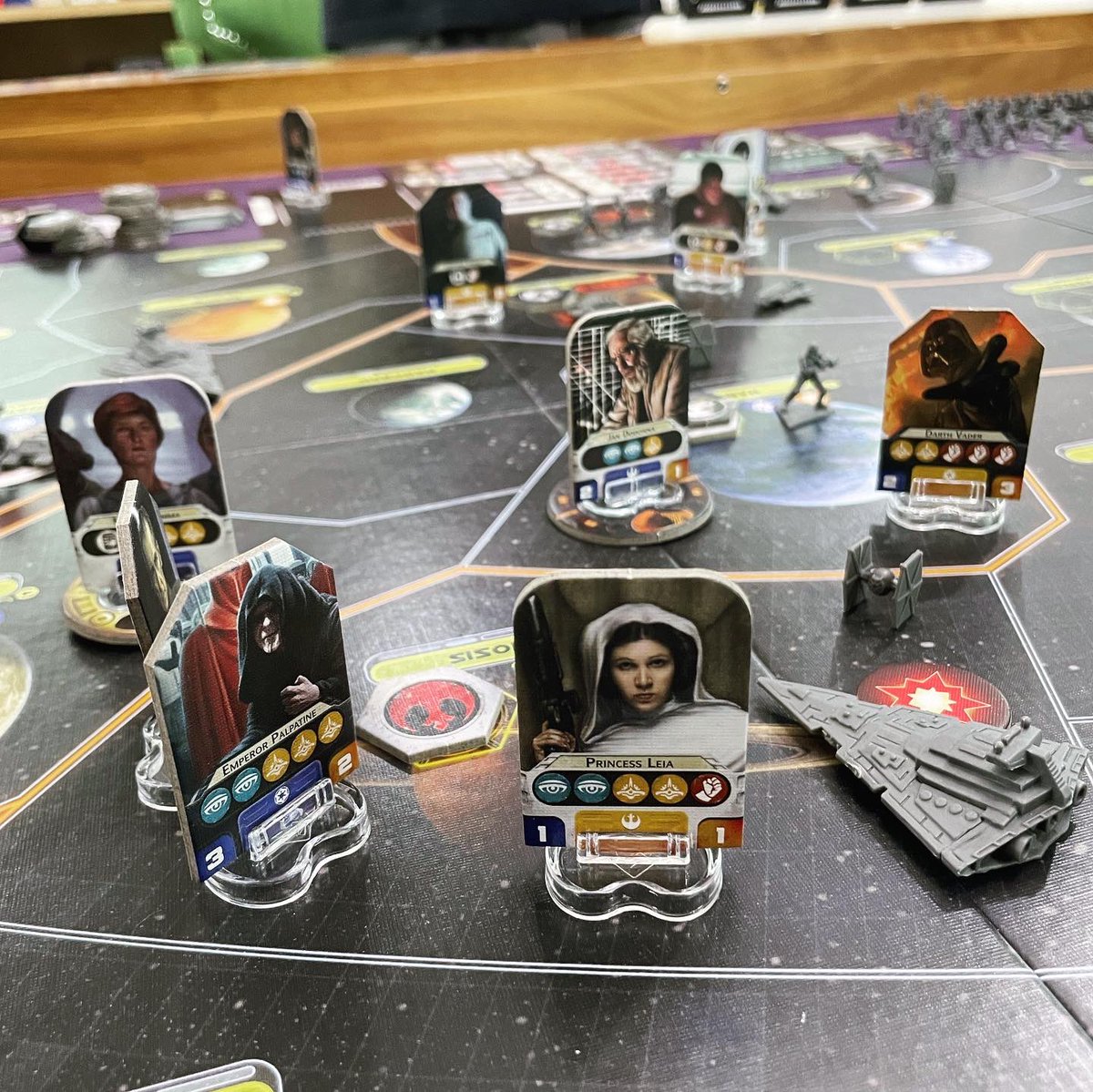 gamewithjess's tweet photo. Star Wars Rebellion w/ Rise of the Empire expansion at @goinganalogshow HQ. This game is so good. #starwarsrebellion #starwars #boardgames #boardgamegeek #gamenight https://t.co/r0gEBaoeXh
