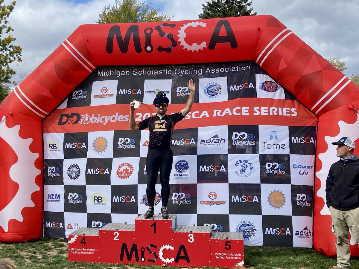 Congrats to Coach Paul for winning the <a href="/AdamsSportsMed/">Adams Sports Medicine</a> <a href="/MiSCA_bike/">MiSCA</a> coaches race today!!! Come out tomorrow to cheer on our student athletes at the State Championships at Lakeshore Park in Novi.