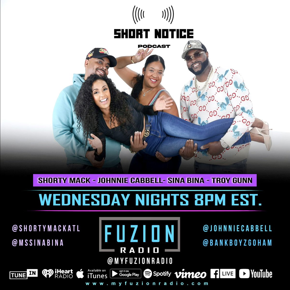 🚨🗣SPECIAL ANNOUNCEMENT‼️I ‼️You can catch my podcast Short Notice with me Shorty Mack <a href="/johnniecabbell/">Johnnie Cabbell</a> <a href="/mssinabina/">Ms.Sina</a> @bankboyzgoham by downloading the My @myfuzionradio radio app, watch it live on <a href="/youtube/">YouTube</a> <a href="/facebook/">Facebook</a> <a href="/iheartradio/">iHeartRadio</a> and <a href="/spotify/">Spotify</a>🚨 #shortymack 🎙🎧📡