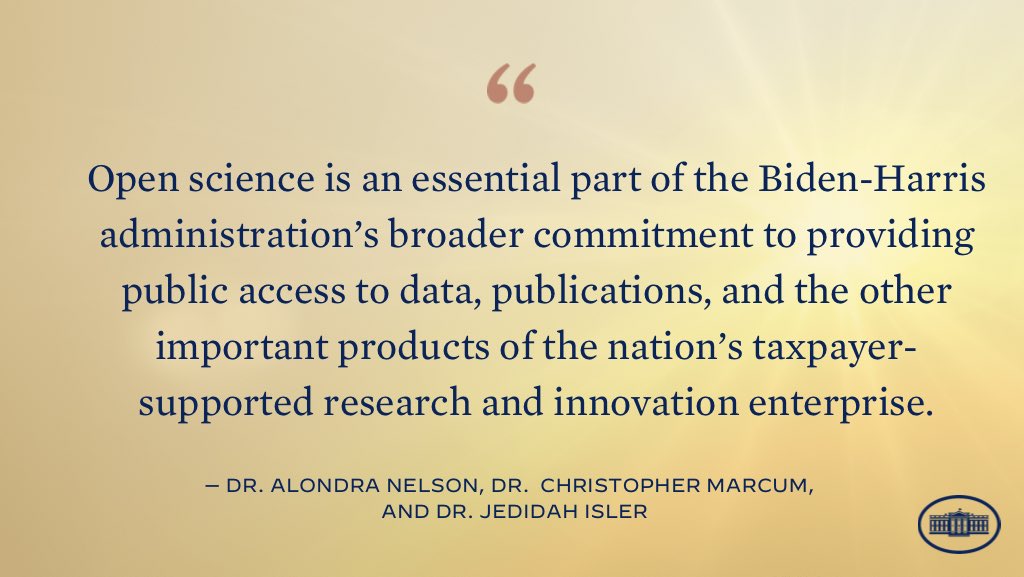 The Biden-Harris Administration is committed to increasing public access to taxpayer-funded Sci-Tech research. Public access to important findings and studies benefits everyone in America: issues.org/public-open-ac…