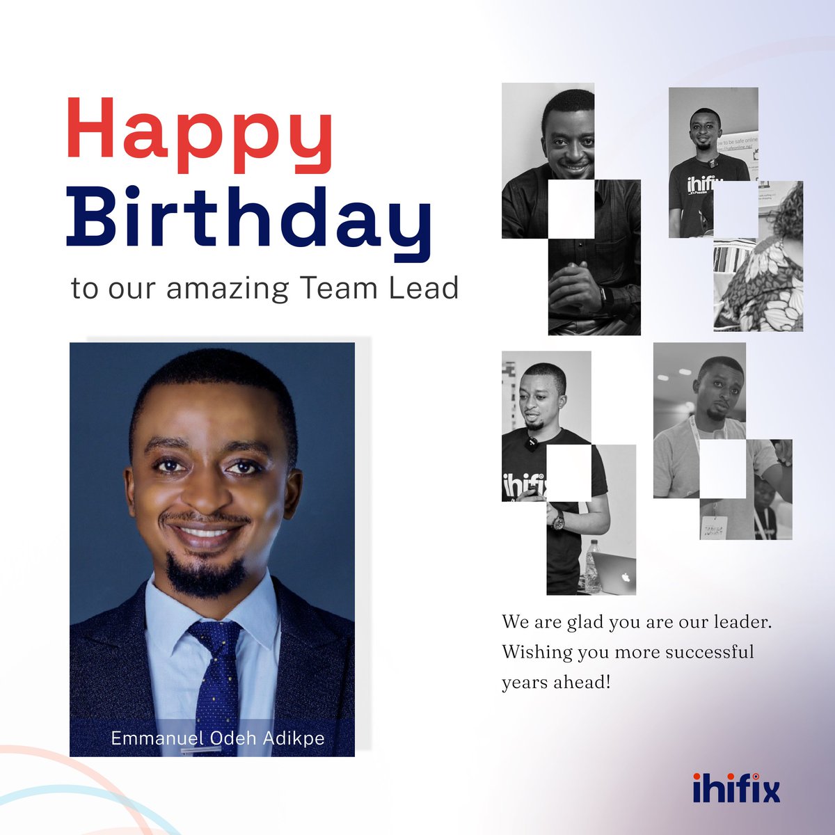 IhifixF's tweet photo. We wish our Team Lead a very happy birthday!!!

We're super excited about the opportunity to tell the world just how awesome you are!

Thank you sir for the gift of YOU, Ihifix, and our great team.
We're privileged to be associated with a great man such as yourself. https://t.co/e4Bto6xLQG