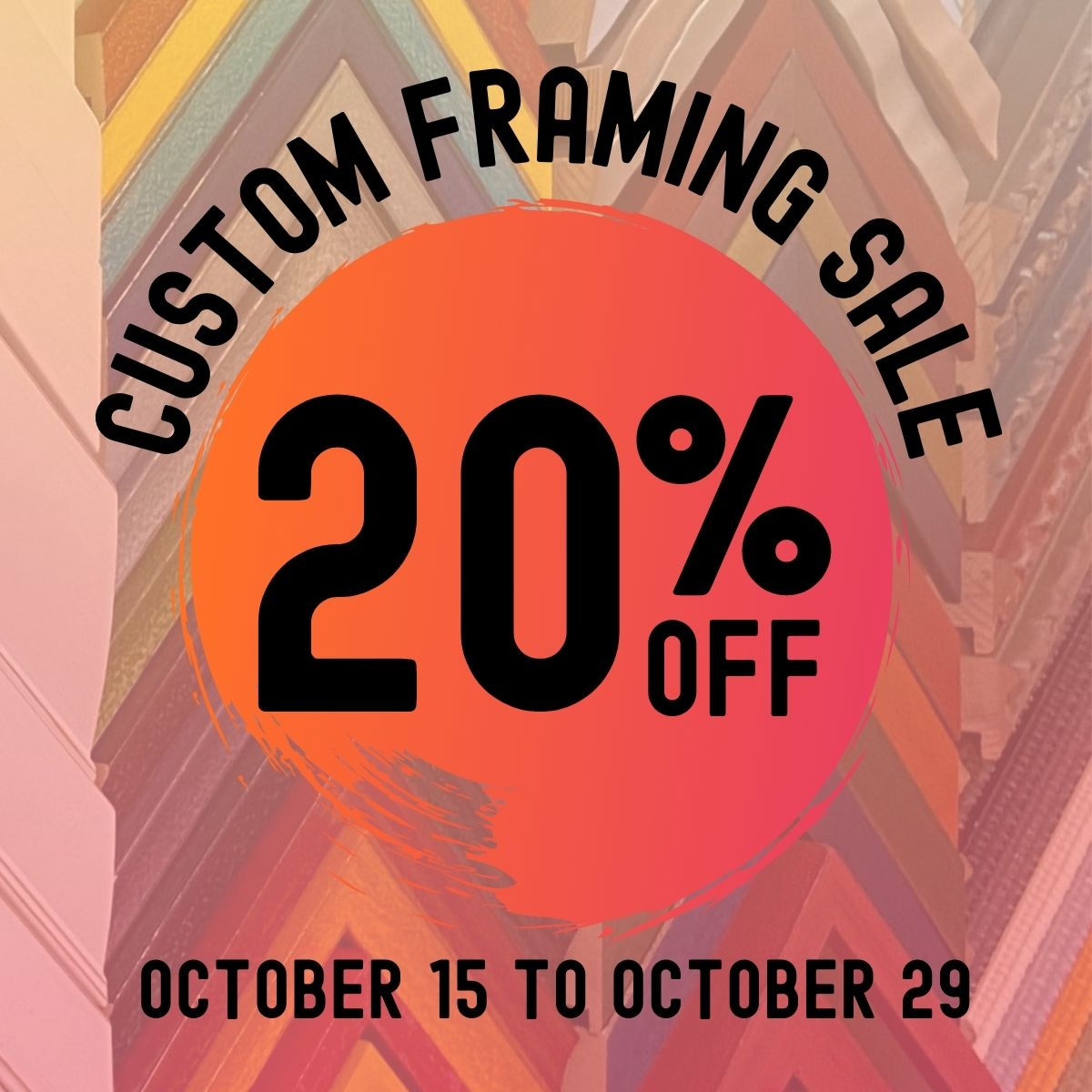 Beat the holiday rush with our 20% off custom framing sale until October 29th. Available on all frames for complete framing jobs. See framers for details. ow.ly/xEgH50Lb0Gj
#Ottawa #ottawaart