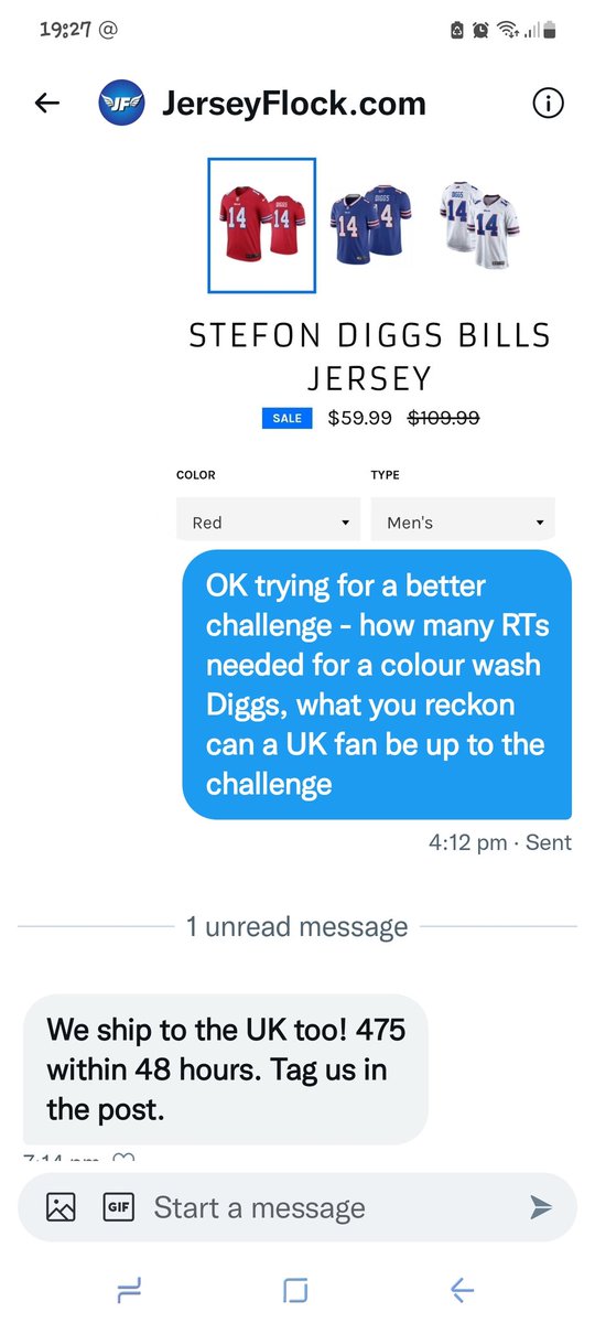 RedAndBlueDave's tweet photo. #BillsMafia help a UK brother out @JerseyFlock have accepted the challenge - 475 #rts in 48 hours for a colour wash @stefondiggs Jersey - help a UK fans dreams come true - can @clairedabear85 or @ukNFLfans give a fellow UK fan a hand fingers 🤞🏻 https://t.co/AnMYoixgHi
