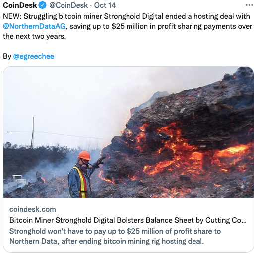 StephenZeiner's tweet photo. I'm baffled why the @CoinDesk news algorithm associated the image below that I tentatively traced to the Landfill Fire website circa mid-2010 (Source: https://t.co/6jJdCLpKMV) to a story about #Bitcoin mining and $SDIG in 2022. We're not the "dumpster fire" the image implies. 🙂 https://t.co/QWXADDhlkb