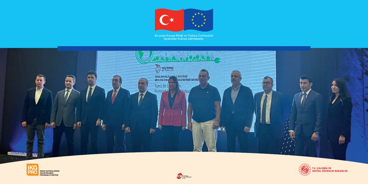 "Yenilenebilir Enerji Sektörü Mesleki Sınav ve Belgelendirme Merkezi" adlı hibe projesinin kapanış toplantısı Başkanımız  Süreyya Erkan'ın katılımlarıyla bugün Antalya'da gerçekleştirildi.📌📃⚡

<a href="/EUDelegationTur/">AB Türkiye Delegasyonu🇪🇺EU Delegation to Türkiye</a>
<a href="/csgbakanligi/">T.C. Çalışma ve Sosyal Güvenlik Bakanlığı</a>