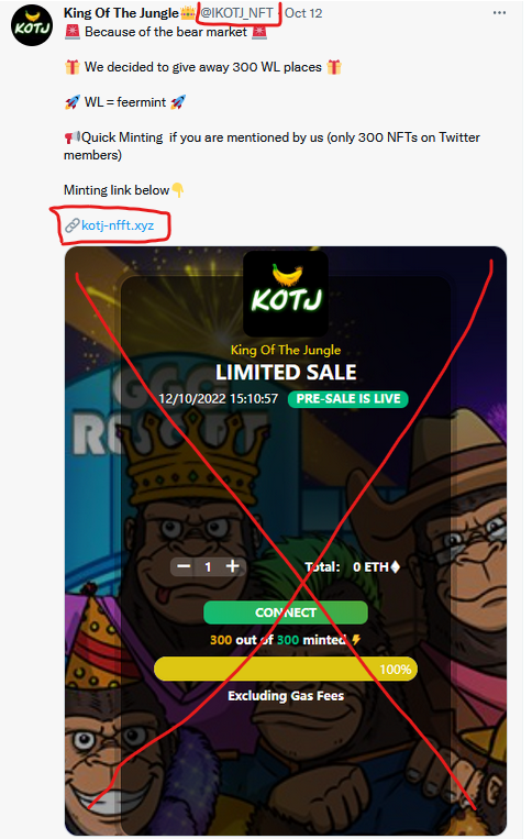 ‼️KOTJ FAKE ACCOUNTS‼️ We found 2 KOTJ fake accounts with posts like the one below. Mint date is TBA! The website in the post is a scam. Please only use our official links from discord.gg/kotj and watch out🙏 Website: kotjnft.io #KOTJNFT #NFTs