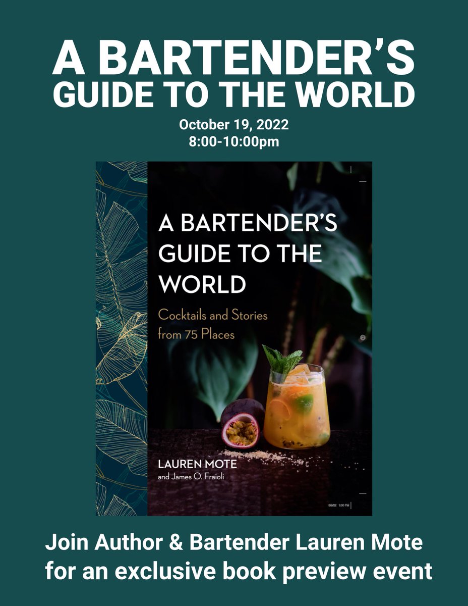 Excited to share my “book preview” event in London, 1 week before the official global launch — “A Bartender’s Guide to the World” @CocktailWeekLDN thanks for hosting us ❤️ londoncocktailweek.com/events/39084/a… Oct 19