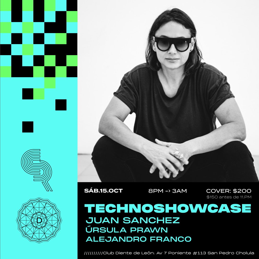 CommonSense_Rec's tweet photo. ¡Amigos de Cholula, Puebla!
No se pierdan hoy a partir de las 8 p.m. a @JuanSanchezzz, Ursula Prawn y @AlejandroFranco en el #TechnoShowcase, presentado por CommonSense Records y @ClubDientedLeon
#JuanSanchez #UrsulaPrawn #AlejandroFranco #CommonSenseRecords #DienteDeLeon https://t.co/fi6vsIU3YR