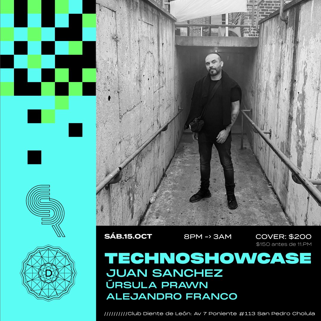 CommonSense_Rec's tweet photo. ¡Amigos de Cholula, Puebla!
No se pierdan hoy a partir de las 8 p.m. a @JuanSanchezzz, Ursula Prawn y @AlejandroFranco en el #TechnoShowcase, presentado por CommonSense Records y @ClubDientedLeon
#JuanSanchez #UrsulaPrawn #AlejandroFranco #CommonSenseRecords #DienteDeLeon https://t.co/fi6vsIU3YR