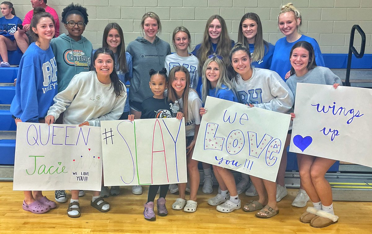 This group understands that we are more than a volleyball team… Our little ball girl had a basketball game today, so what do these high schoolers do on their day off? They go support! Thank you Mr. Thomas for allowing Little Jacie to be apart of our team!!! #EFH🦅 #WingsUp🤙