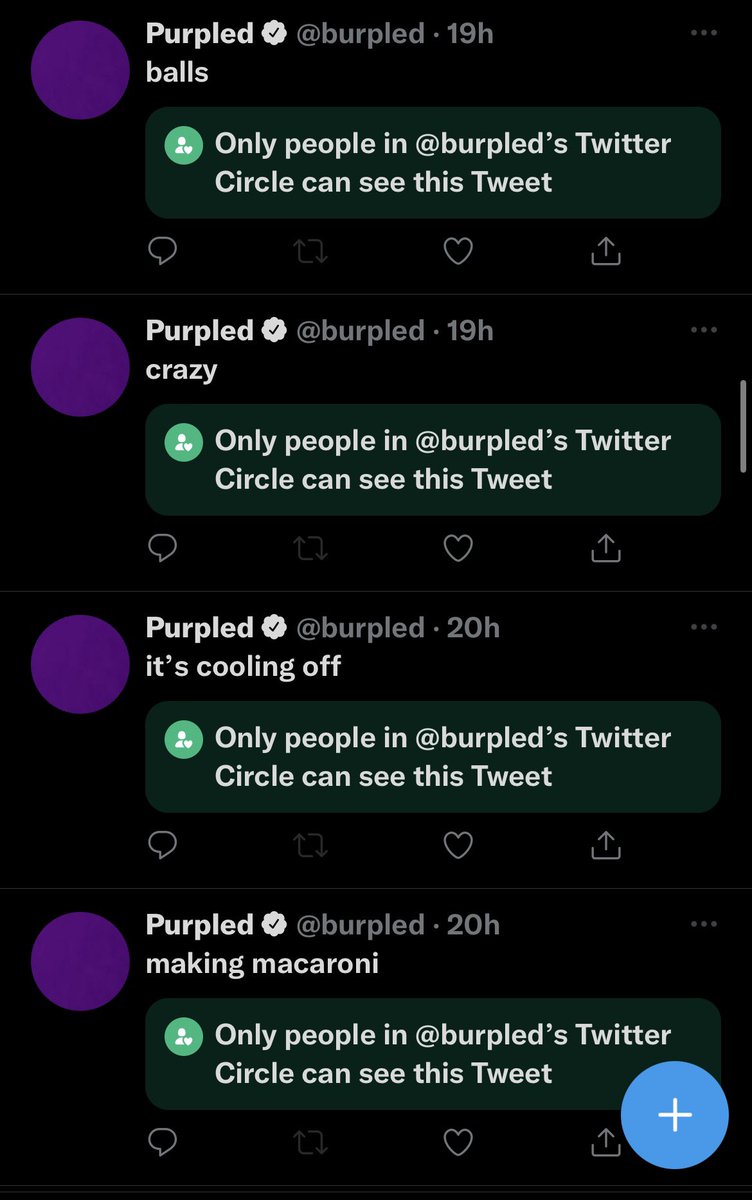 so im the only person on purps circle