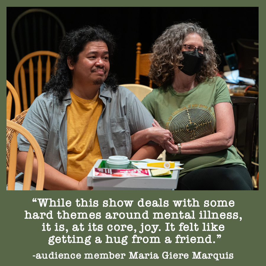 citylights's tweet photo. Last chance to see "Every Brilliant Thing"! Tomorrow's closing matinee is nearly sold out, but there are still seats available tonight. https://t.co/f7nx75AMdG

Pictured: Actor Tasi Alabastro and audience member Nancy B. Coleman. Photo by Christian Pizzirani. https://t.co/dnGXN3S7cQ
