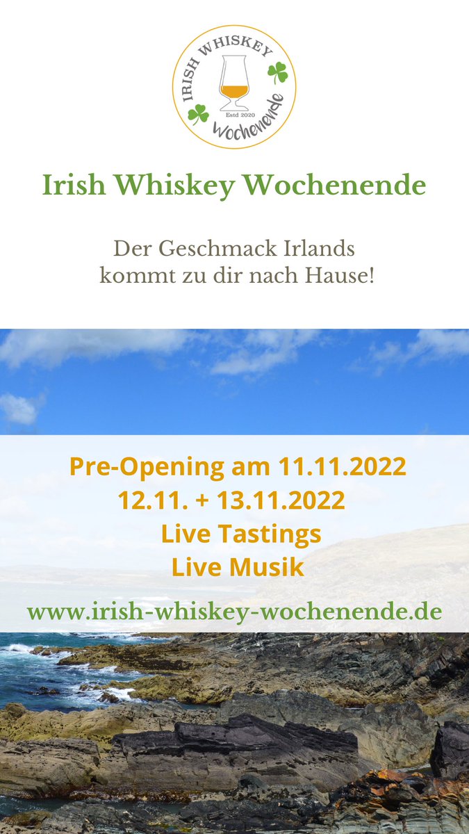 Irish Whiskeys (@irishwhiskeys) on Twitter photo Irish Whiskey Wochenende am 12.11. +13.11.2022 - sichert euch jetzt eure Tastingsets irish-whiskey-wochenende.de Irish Whiskey Wochenende am 12.11. +13.11.2022 - sichert euch jetzt eure Tastingsets irish-whiskey-wochenende.de