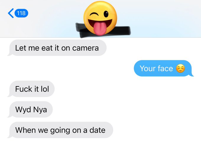 Sooooo the most random txt ever came from a ex saying he wants to eat my pussy he misses the taste &amp;<a href="/tag/newprofilepic"class="tags"><span>#newprofilepic</span></a>