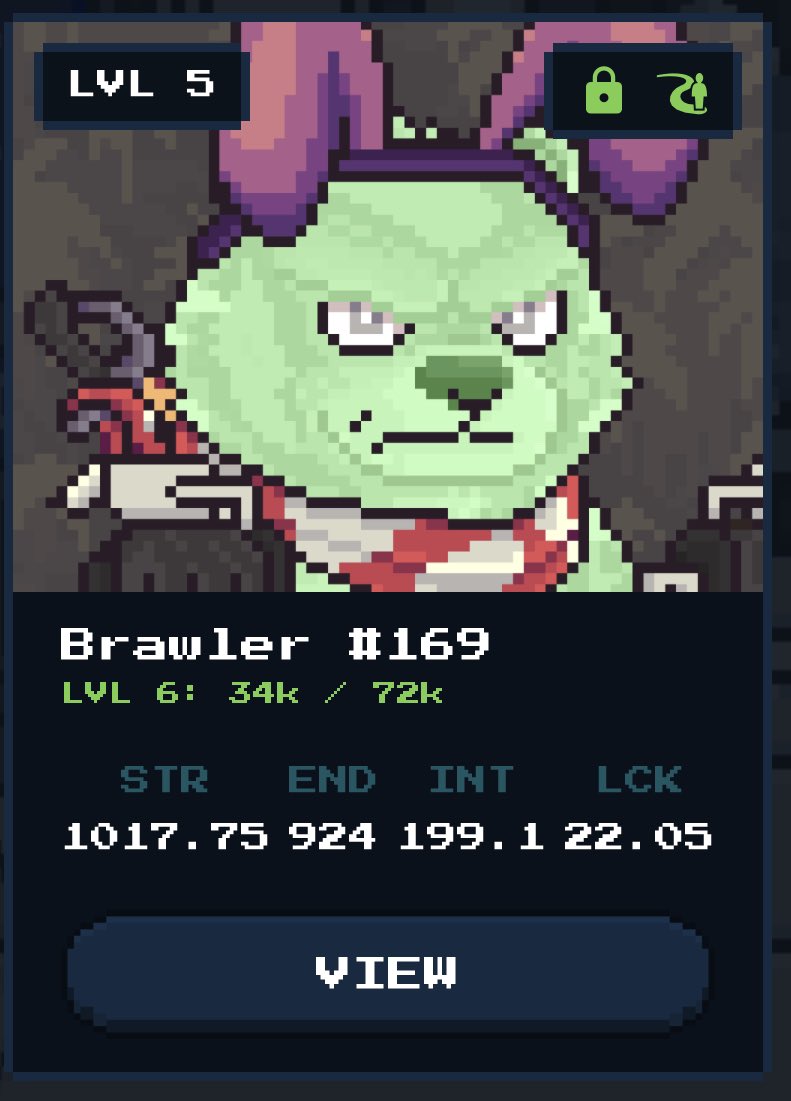 Evolving #NFTs? How about <a href="/BrawlerBearz/">Brawler Bearz</a> level up your NFT, battle and quest, attach actually NFT weapons and armour (sell or buy on marketplaces) 👀 actual stat increases. Heres mine before, after and stats, see you in the arena! Chopper, Havana background and flame sword grrrr!