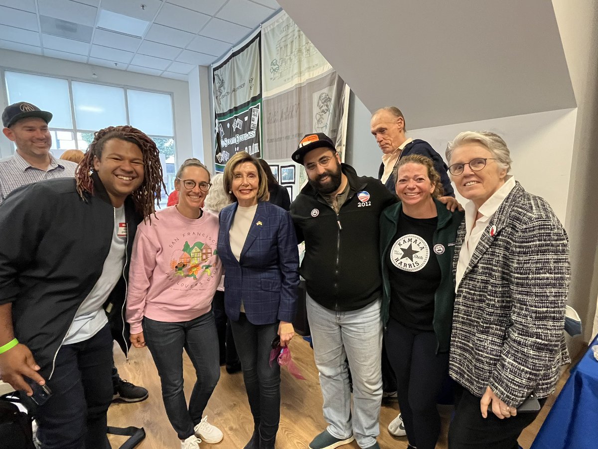uniteddemclubsf's tweet photo. We’re out here at the #KeepItBlue office with @TeamPelosi @NUHW @SEIU87 and San Francisco’s own @SpeakerPelosi, making calls to Keep Congress in Democratic hands and elect @RudySalasCA @JoshHarder and support other critical races in NV and AZ to keep the Senate 💪🏽☎️💪🏽 https://t.co/1Ir6Usr3ln