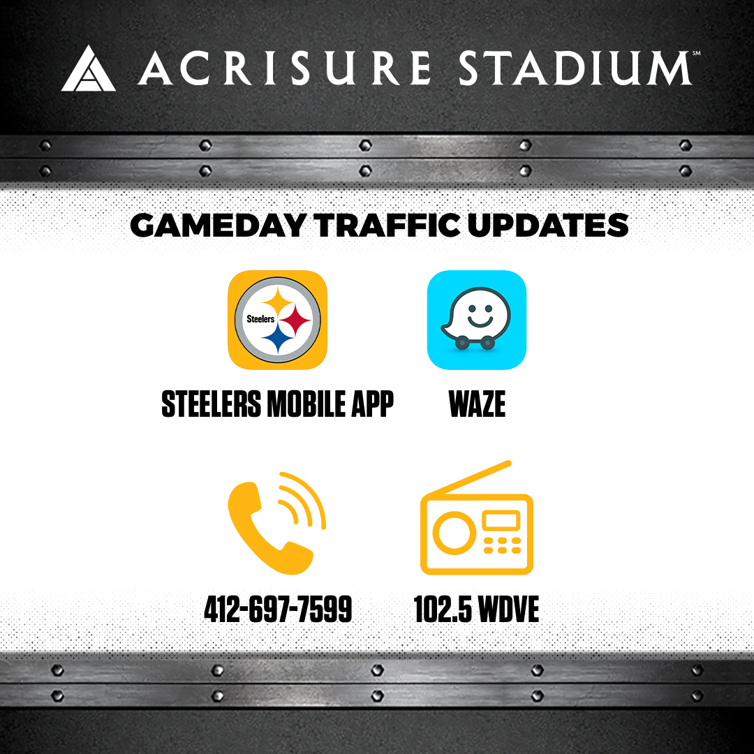 For additional traffic & parking details, including pre-purchasing parking or getting specific directions that lead you directly to your parking spot, visit acrisurestadium.com/stadium/parkin…