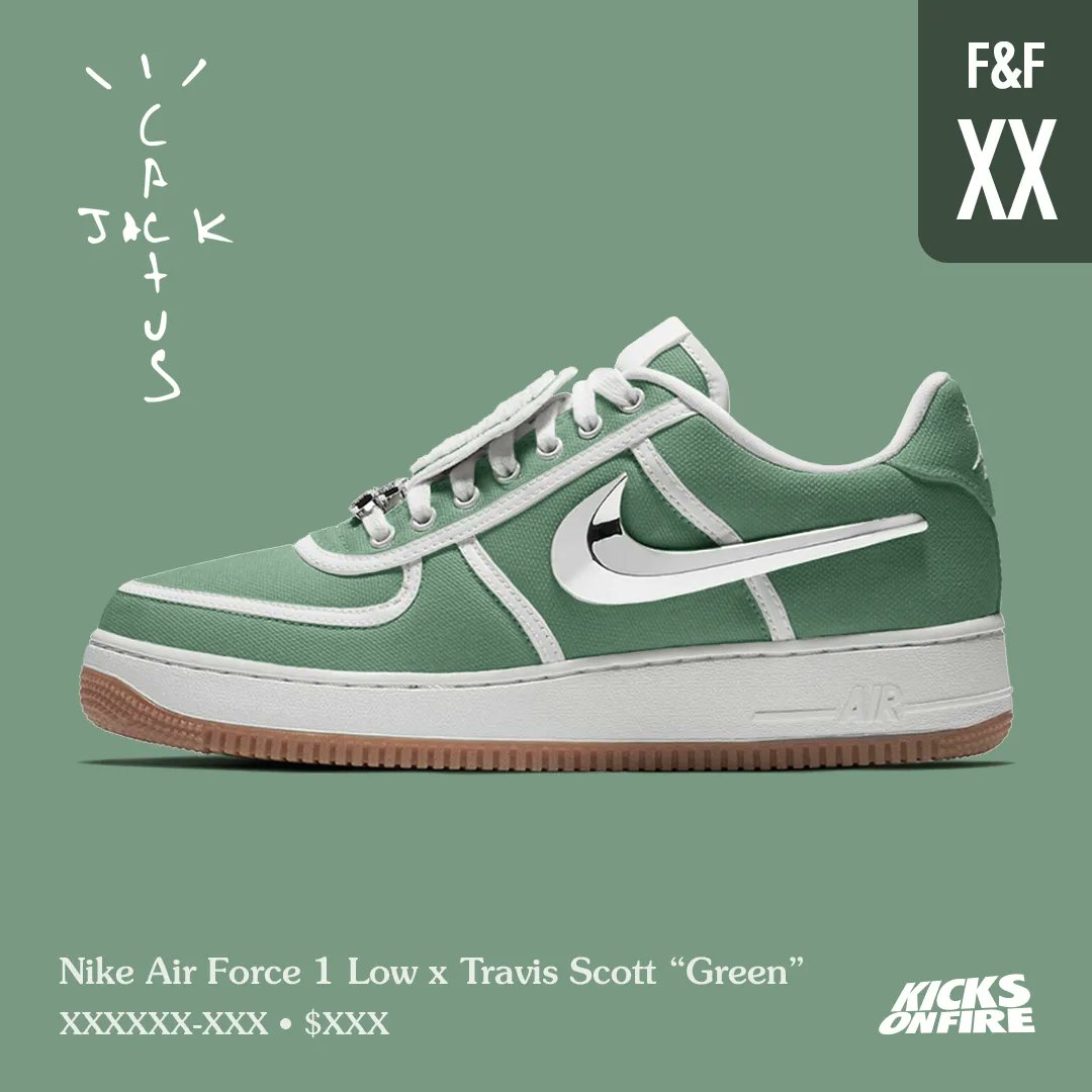 Travis Scott Nike Air Force 1 Green