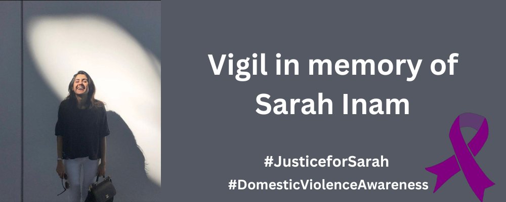 Tomorrow is the vigil in memory of Sarah Inam (MA ’07). Sarah enriched the lives of everyone who met her, before she lost her life to intimate partner violence. Register for the vigil: bit.ly/3SVjsgC | #JusticeForSarah #DomesticViolenceAwareness