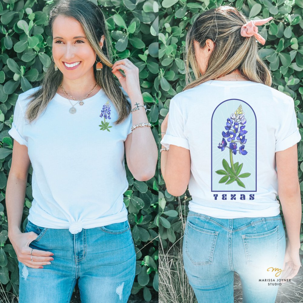 MarissaJoyner's tweet photo. Taking illustrations from @procreate and putting them on shirts  🤘🏼https://t.co/7QKYhmoCl7
#texas #bluebonnet https://t.co/FQ2E6QzH0T