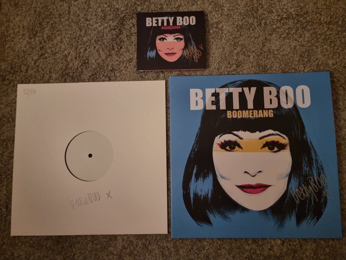 derekcburgess's tweet photo. Got my @bettyboomania #Boomerang signed #DeluxeCD #GatefoldVinyl & #LimitedNumberedTestPressingVinyl. I have number 2 of 50 #Result https://t.co/eSlWPO3eFi