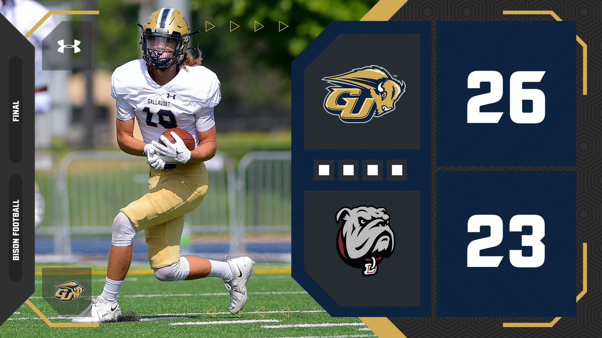Football: #Gallaudet 26, Dean 23 (Final)
Box score: gallaudetathletics.com/sports/fball/2…
4th quarter rally for the Bison to stay undefeated in <a href="/d3ECFC/">ECFC</a> play
#GUBison | #d3fb