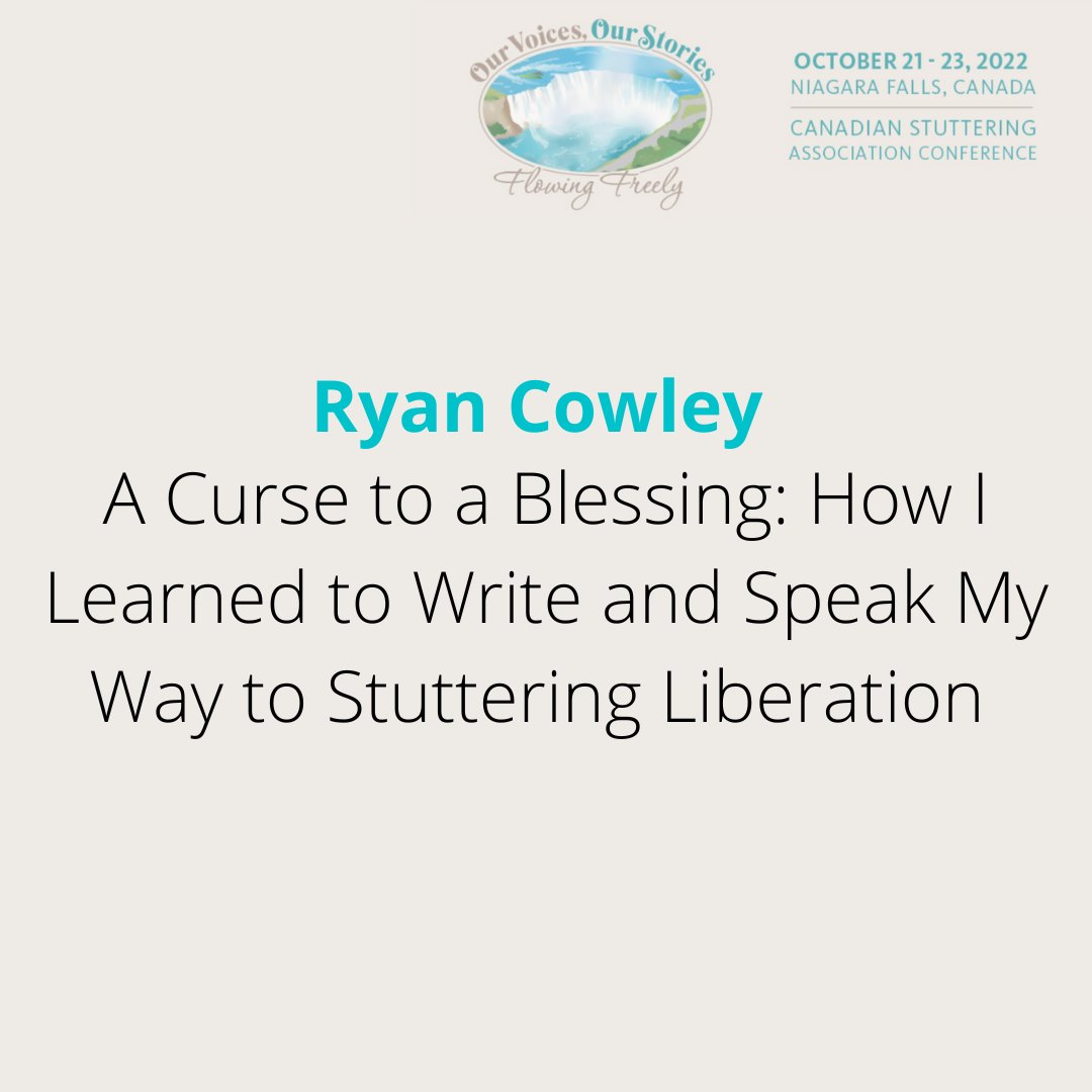 Ryan will be speaking about his journey as a sportswriter and book author who stutters. His talk will emphasize how important it is to face one’s fears and stand out as a Person, or Professional Who Stutters. Register here! stutter.ca/events/confere…