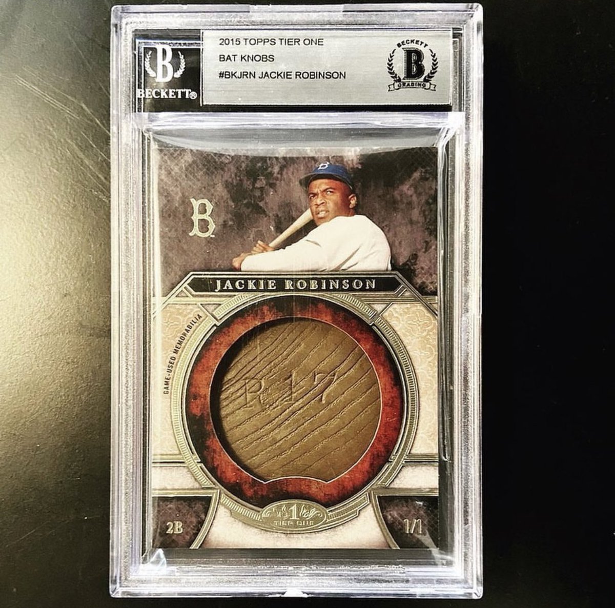2015 Topps Tier One Jackie Robinson Game-Used Bat Knob 1/1