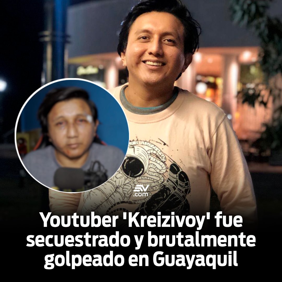 📌 #Kreizivoy dice que estuvo dos horas sometido por cuatro delincuentes en zona comercial de #Guayaquil Te contamos los detalles 👉 bit.ly/3T9dfOq