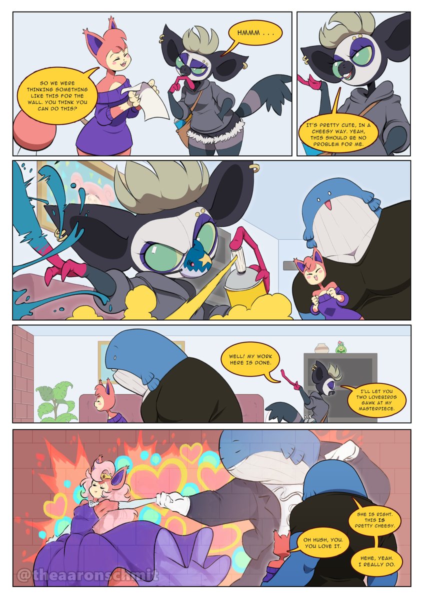 Skitty and Wailord get a mural made for their new home. #TinderSkitty 