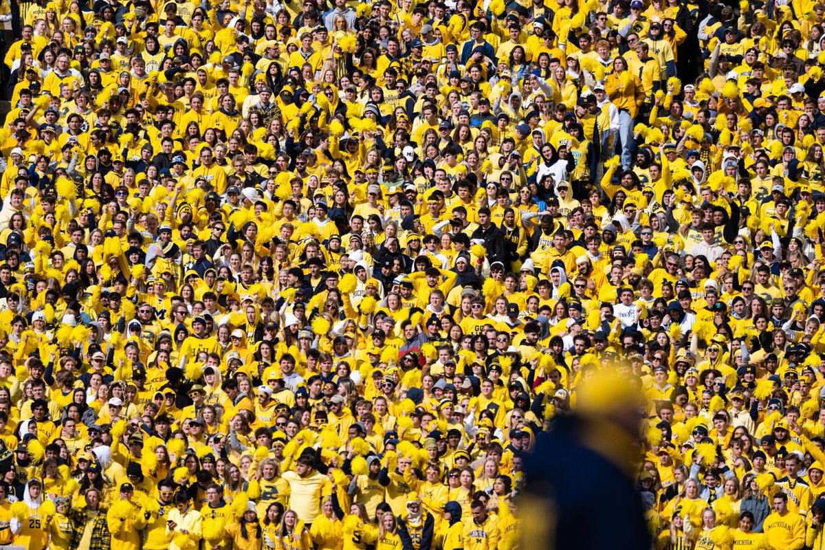 UMichFootball's tweet photo. 🟡 Maize here. Maize there. Maize everywhere. 🟡 https://t.co/tFWf4UWTab
