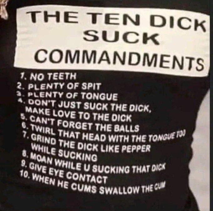Like and retweet, if you agree with "The Ten Dick Suck Commandments"!!!🍆💦🤤 https://t.co/2KHDaiqy6O<a href="/tag/panties"class="tags"><span>#panties</span></a><a href="/tag/kinky"class="tags"><span>#kinky</span></a><a href="/tag/myfreecams"class="tags"><span>#myfreecams</span></a><a href="/tag/squirting"class="tags"><span>#squirting</span></a><a href="/tag/mfc"class="tags"><span>#mfc</span></a>