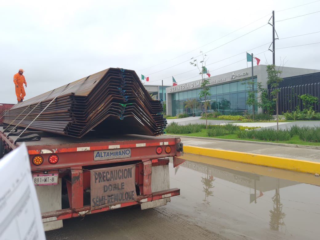 TradeAcero's tweet image. Llegando a entregar #Tablestaca Metálica para proyecto en Refinería Olmeca Dos Bocas @TradeAcero