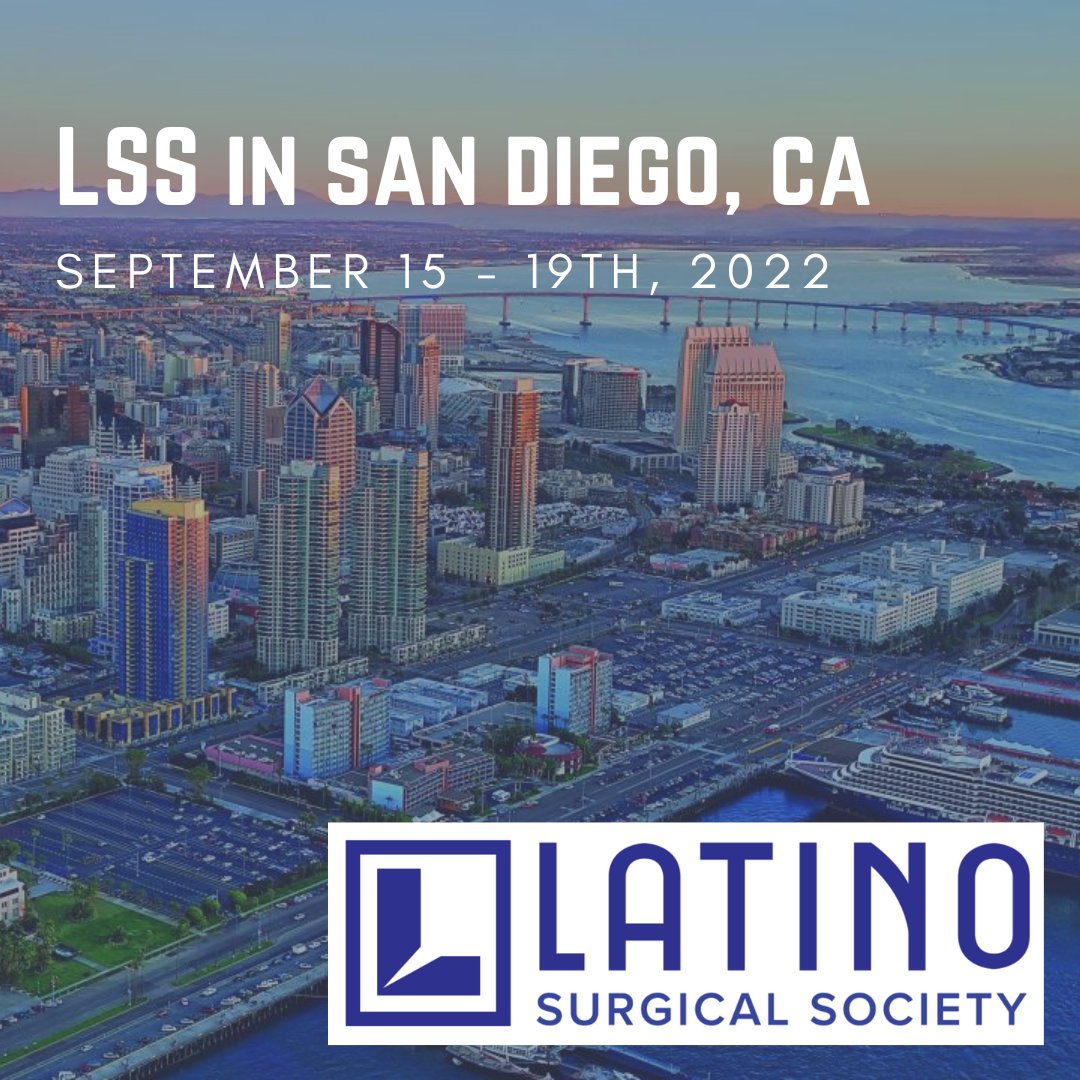 LatinoSurgery's tweet photo. Your @LatinoSurgery will be present in San Diego, CA for the ACS Clinical Congress 2022 and the AWS Annual Conference! Here is a summary of where you can find us these next few days:
- AWS Exhibit Hall (10/15, Marriott Marquis)
- LSS Networking Luncheon (10/16, Puesto) https://t.co/YBS22ETKuG