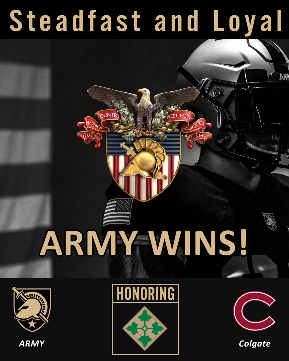 Army WINS! Our cadets were joined by USMA alumni and @4thInfDiv as they cheered the Army team on to victory today - final score of 42-17! Join us next Sat. as Army takes on the Louisiana-Monroe Warhawks here at Michie Stadium! #GoArmy I #WestPoint I @USArmy I @SecArmy