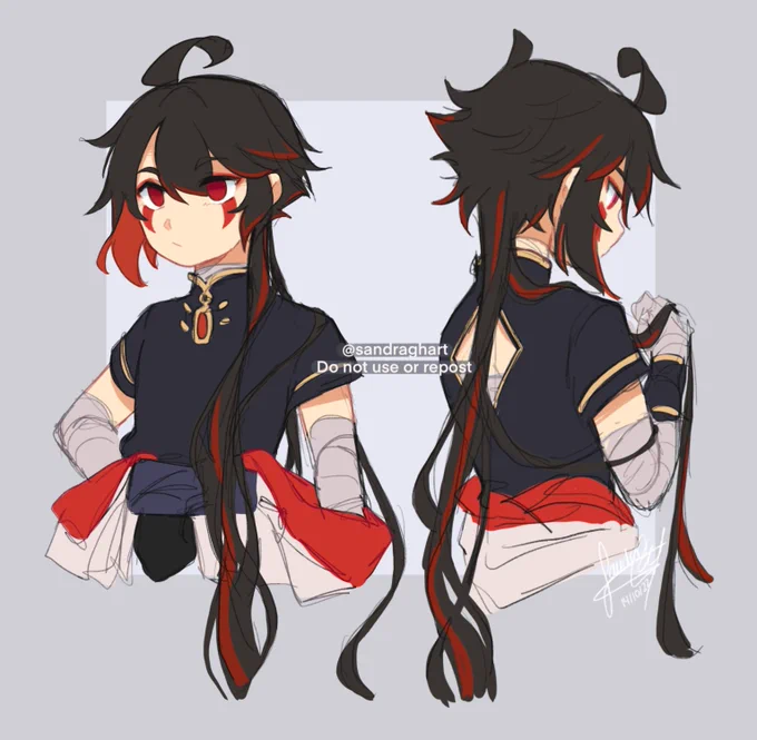 Shiro with his hair down~  