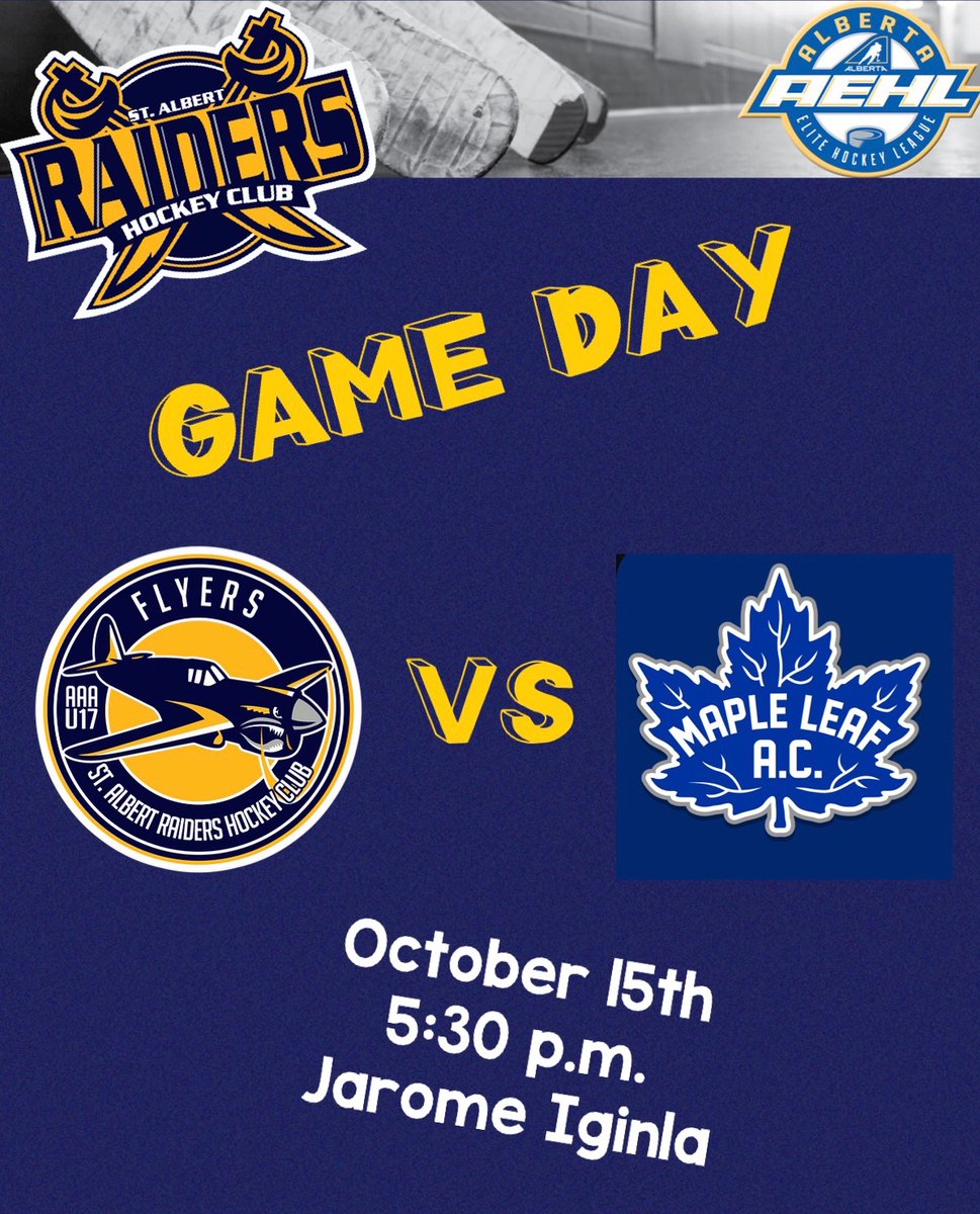 FlyersRaiders's tweet photo. Itβs Flyers Game Day!
π
@u17aaa_beverlyoptimist U17AAA
β° 5:30 p.m.
π Jarome Iginla
πΊ MyHockeyTV
#gameday #U17aaa
#raiderpride #raiderhockey
#clubhockey #stabuilt #albertabuilt
#aehl #hockeytv
@AEHL_HA @Hockey_StA @MyHockeyTV https://t.co/aSuXzuGHVi