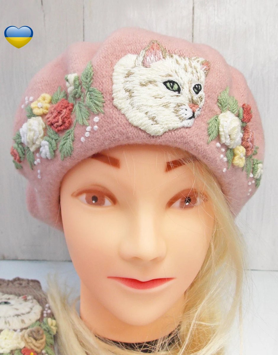 OlyaRudenko81's tweet photo. Excited to share the latest addition to my #etsy shop: Hand embroidery French beret, https://t.co/WJkL3usNwJ #bohohippie #woolenberet #frenchhat #flowerhat #embroideredhat https://t.co/besGCqK92G