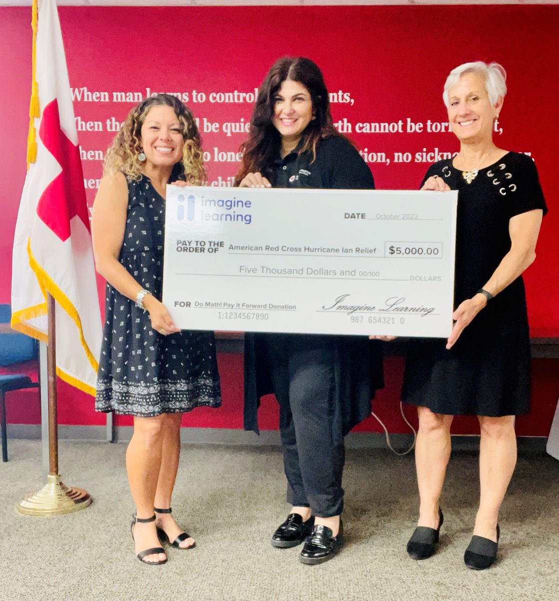 #ImagineMath students from across the country donated their #Math points to the American Red Cross Hurricane Fund. We're proud of these students for reaching the $5,000 goal in a record time of 3 hours by solving 228,000+ math problems! 🙌❤️📏 Full story: bit.ly/3T7LFB8