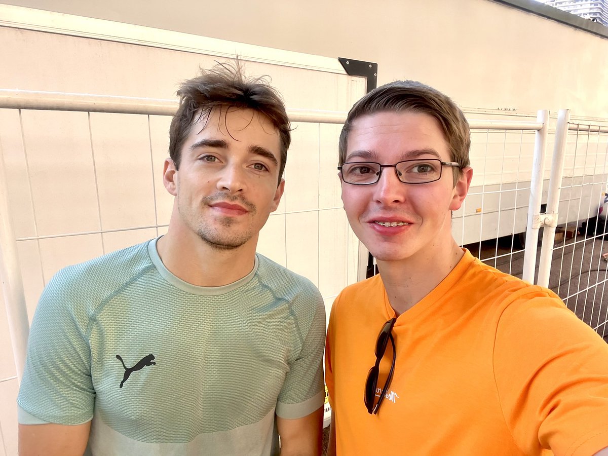 _craigschofield's tweet photo. I don’t think I’ve ever been so shook in my life.  Bumping in to @Charles_Leclerc in MONACO of all places 🤩. https://t.co/sCNOzCVdFt