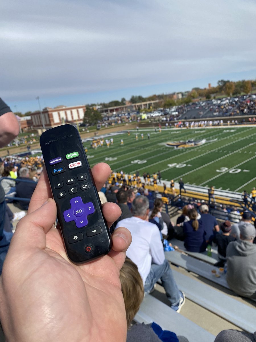 TheBigAndSexy70's tweet image. At the augie homecoming game with @AugieCoachBEAR ‘s roku remote