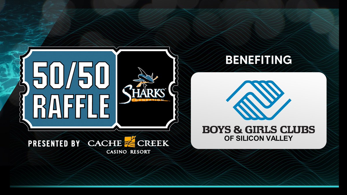 Tonight's 50/50 Raffle presented by <a href="/CacheCreekCR/">Cache Creek Casino Resort</a> beneficiary is Boys &amp; Girls Clubs of Silicon Valley! For your chance to split the jackpot with <a href="/BGClubSV/">Boys & Girls Clubs</a> and support their street hockey program, purchase tickets from our sellers in orange. Good luck! 💰