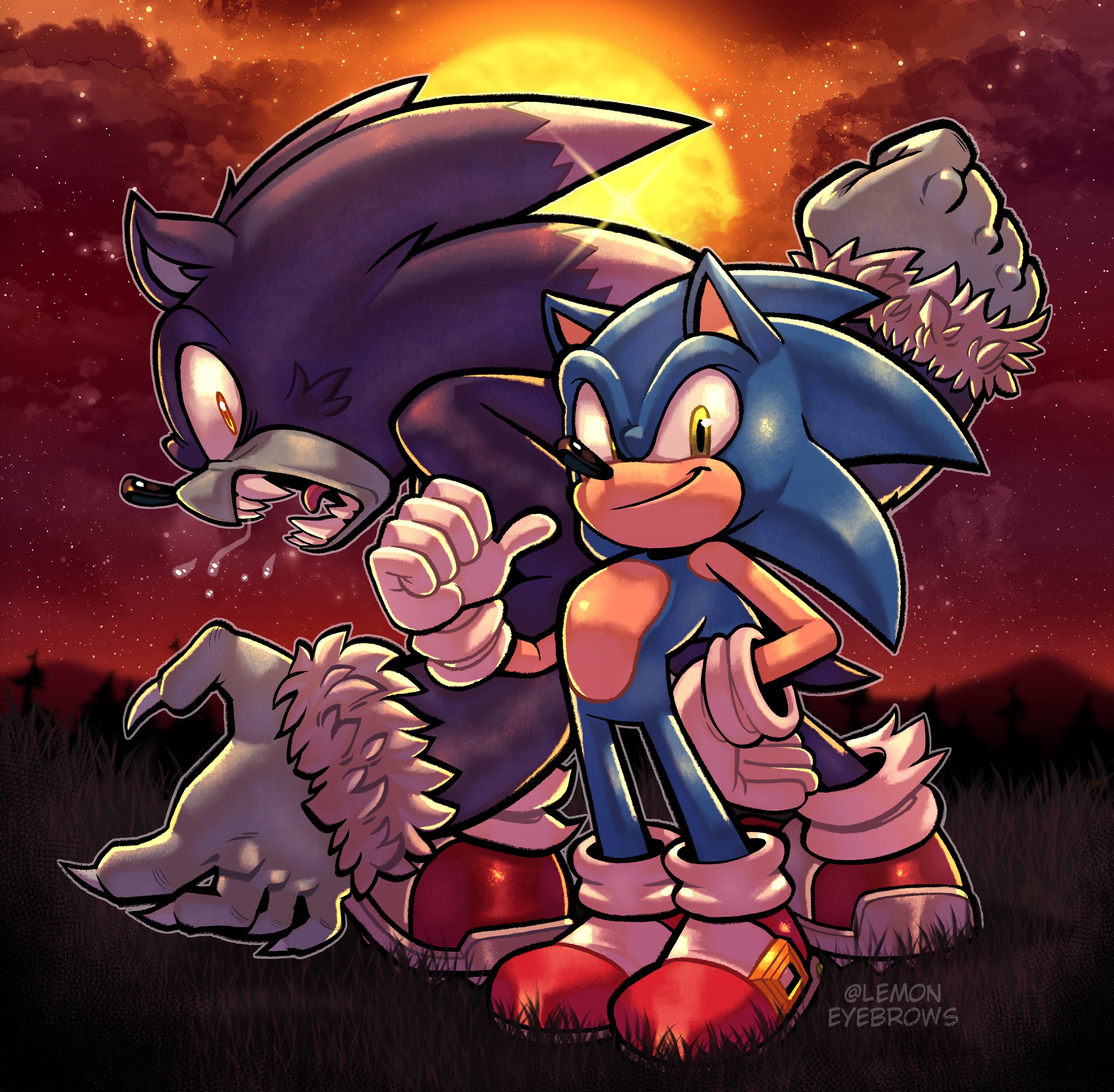 amy rose and shadow the hedgehog (sonic) drawn by lemon_eyebrows