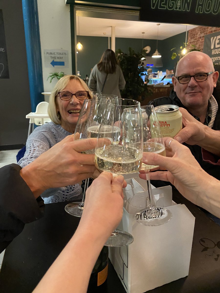 AFergusonBBC's tweet photo. So good to visit @ChesterMarketCH for the last time with good friends tonight, as we toasted the market and the fact we’ve just made our Chester theatre group @sunrisedrama into a foundation. Here’s to a brighter future all round! 🥂 🎭 😊 https://t.co/cwrNSfAMqo