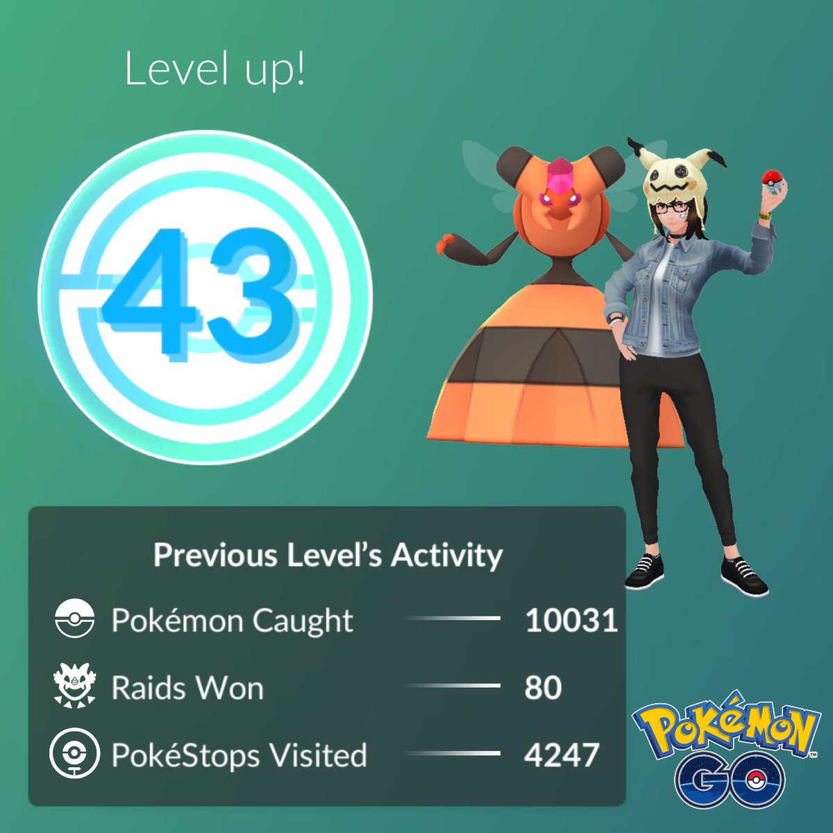 MagpieMelon's tweet photo. What a day! 

#PokemonGOCommunityDay 
#pikminbloom #CommunityDay https://t.co/fa6bLEkNay