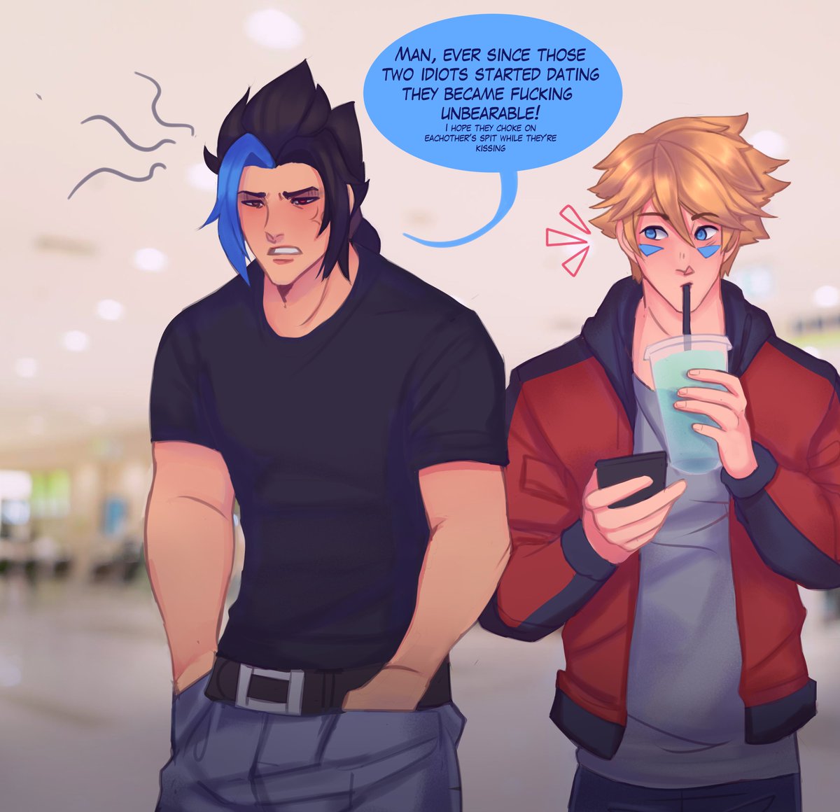 When your two best friends start dating #settphel #sett #aphelios #kayn #ezreal 